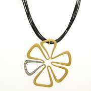Designer 18K Flower Necklace with 0.30 Ct. Natural Diamonds