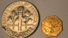 1853 CA Gold Quarter Dollar With Arms of California Eureka Octagonal