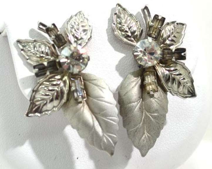 Rare 1950's costume jewelry set with rhinestones