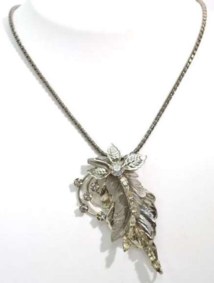 Rare 1950's costume jewelry set with rhinestones