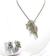 Rare 1950's costume jewelry set with rhinestones