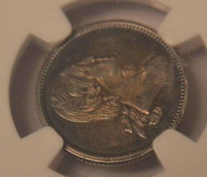 Philadelphia PA 1864 Great Central Fair Silver Token NGC AU 55