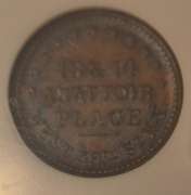 1863 NY Thomas White Pig Token NGC MS 62 Brown