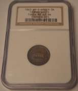 1863 NY Thomas White Pig Token NGC MS 62 Brown