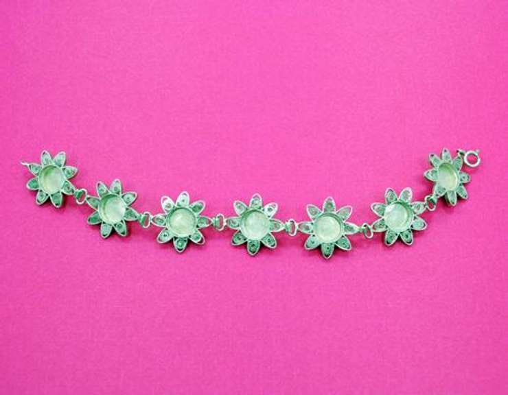 Vintage Delft Windmill 835 Silver Filigree Link Bracelet