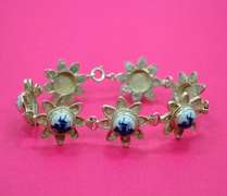 Vintage Delft Windmill 835 Silver Filigree Link Bracelet