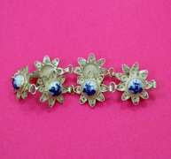 Vintage Delft Windmill 835 Silver Filigree Link Bracelet