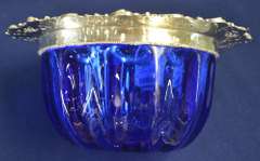Sterling & Cobalt Glass 10 Inch Center Bowl