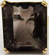 Huge Eye Catching 75cttw smokey quartz ring, 14kt gold