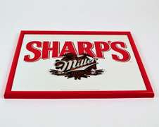 Collectible Framed in Red Sharp's Miller Ad Advertising Mirror