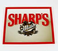 Collectible Framed in Red Sharp's Miller Ad Advertising Mirror