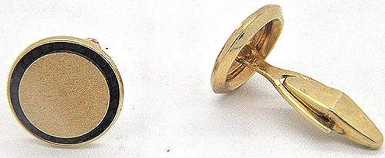 Gents Elegant Lucien Piccard Garnet Accented Cufflinks