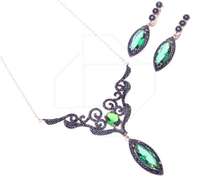SPLENDID ELEGANT SET OF ELABORATE 925 SILVER JEWELRY