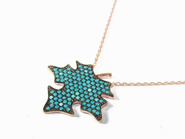 SPLENDID ROSE GOLD PLATED NANO GEMSTONES 925 S NECKLACE