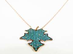 SPLENDID ROSE GOLD PLATED NANO GEMSTONES 925 S NECKLACE