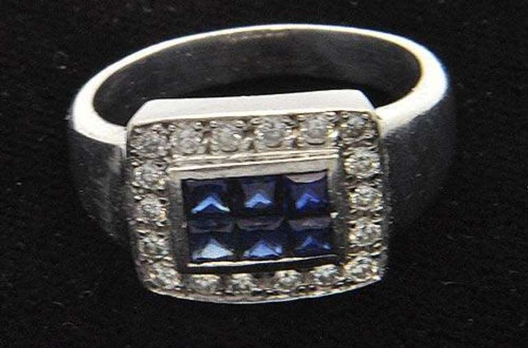 14kt Gold Sapphire & Diamond Ring