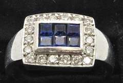 14kt Gold Sapphire & Diamond Ring