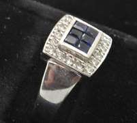 14kt Gold Sapphire & Diamond Ring