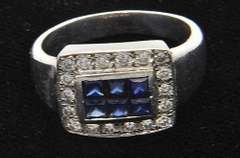 14kt Gold Sapphire & Diamond Ring