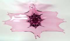 Vintage 24 Inch Blown Art Glass Bowl Centerpiece