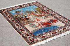 Splendid And Enchanting Fine Persian Sarouk Pictorial 4.5x6.5