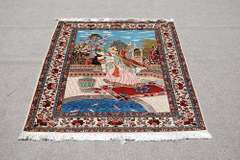 Splendid And Enchanting Fine Persian Sarouk Pictorial 4.5x6.5
