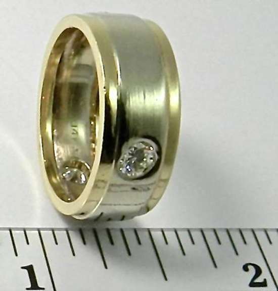 White & Yellow 14K Diamond Band