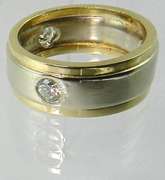 White & Yellow 14K Diamond Band