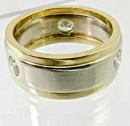 White & Yellow 14K Diamond Band