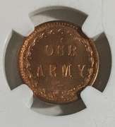 NGC MS66 RED Civil War Token F 51/334a Our Army
