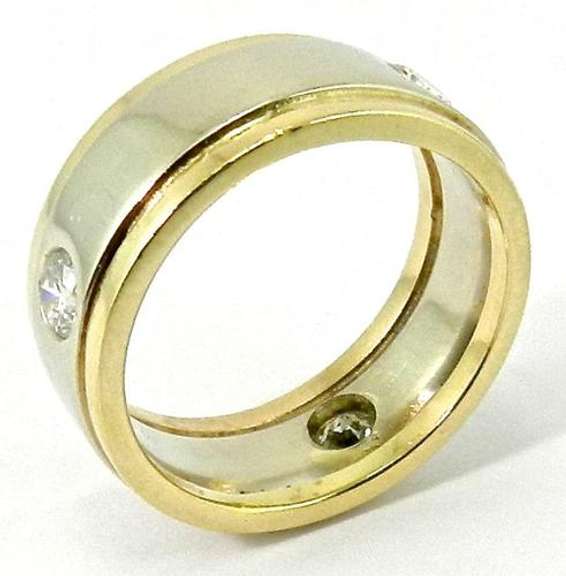 Sleek Two Tone Diamond Band