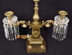 Converted 3 Arm Brass Candelabra Electric Table Lamp