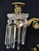 Converted 3 Arm Brass Candelabra Electric Table Lamp