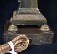 Converted 3 Arm Brass Candelabra Electric Table Lamp