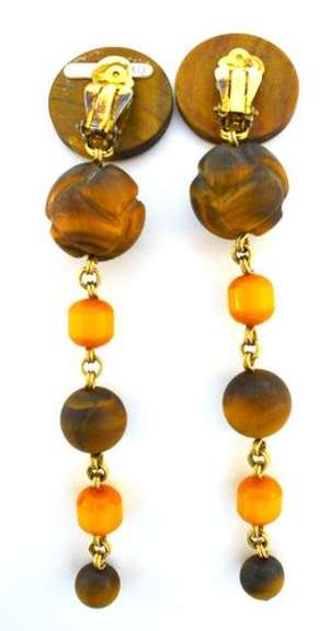 Steven Dweck Wooden Drop Style Earrings