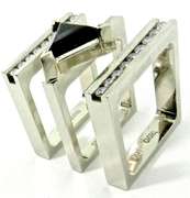 Designer Trisko Stackable 3 Piece Ring Set