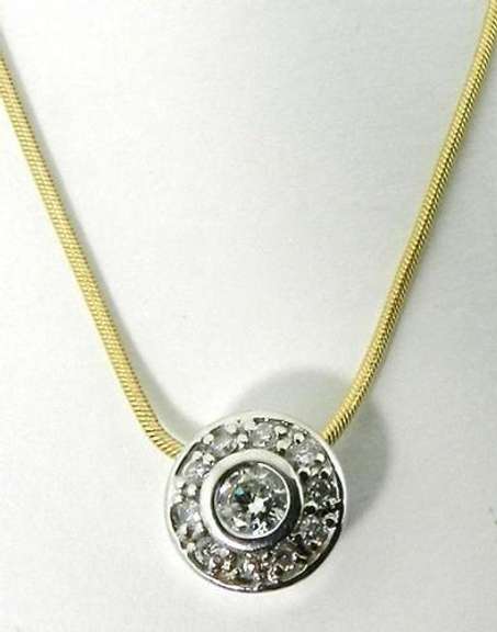 Snake Style Necklace with Diamond Slide