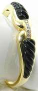 Ladies 18k onyx and diamond bangle