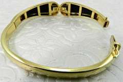Ladies 18k onyx and diamond bangle
