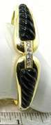 Ladies 18k onyx and diamond bangle