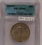 1929-D Walking Liberty Half, ICG AU-53