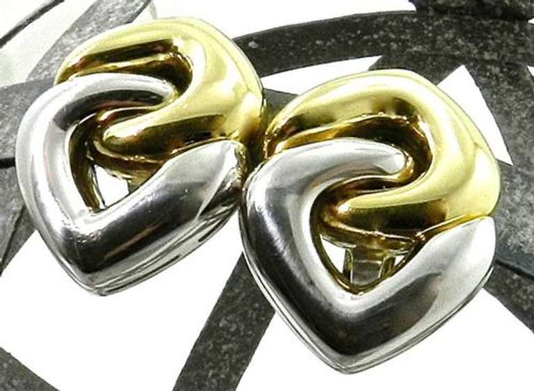 18k White & Yellow Designer Earrings