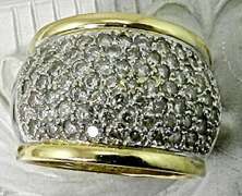 Fashionable Two tone diamond dome ring