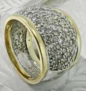 Fashionable Two tone diamond dome ring