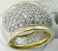 Fashionable Two tone diamond dome ring