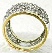 Fashionable Two tone diamond dome ring