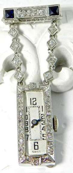 Fashionable Platinum Pendant Watch