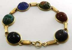 1950'S VINTAGE 14K SCARAB BRACELET