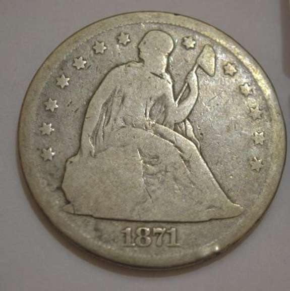 1871 With Motto Seated Dollar