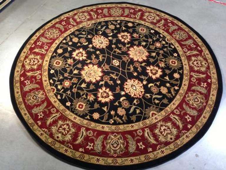 8' round classic detailed & decorative area rug